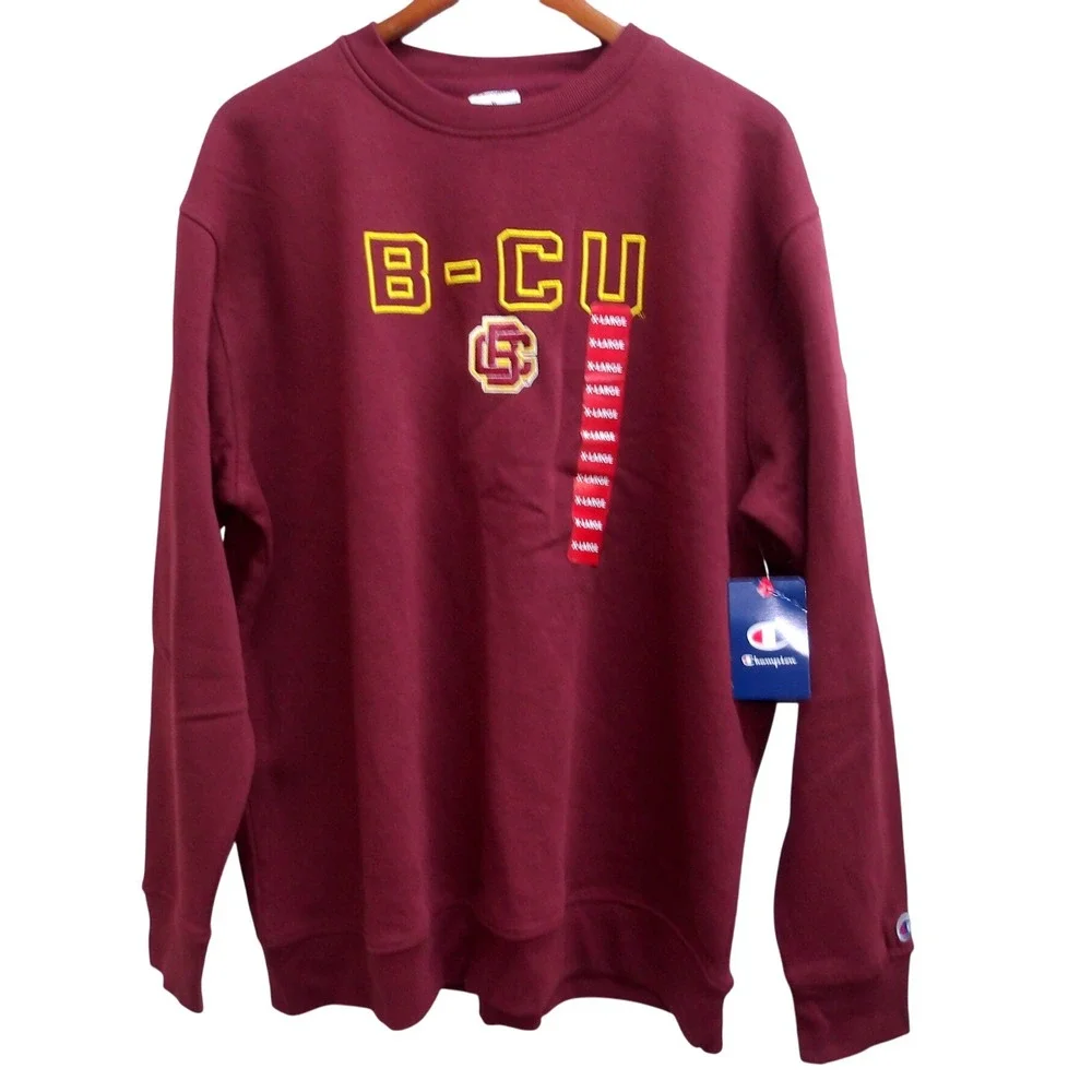 B-CU Champion Maroon Crew Neck Pullover Sweatshirt Mens XL / #9131